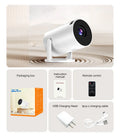 White mini wireless portable HD projector with 1080p resolution for home use