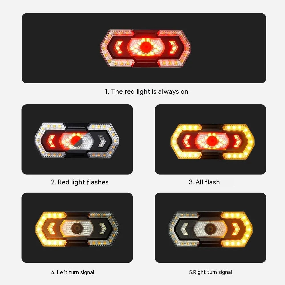 Black wireless remote control car indicator lights with USB charging port