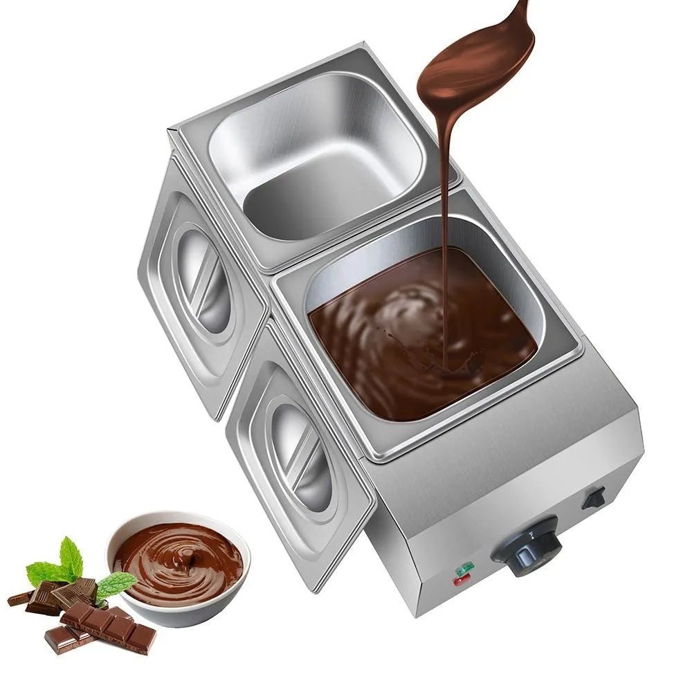 Commercial electric chocolate melting machine with double pot and water insulation heating system