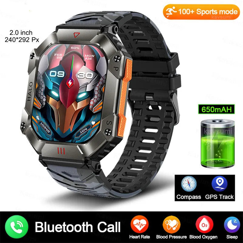 Android GPS smart watch for women with titanium case and black camouflage strap on wrist