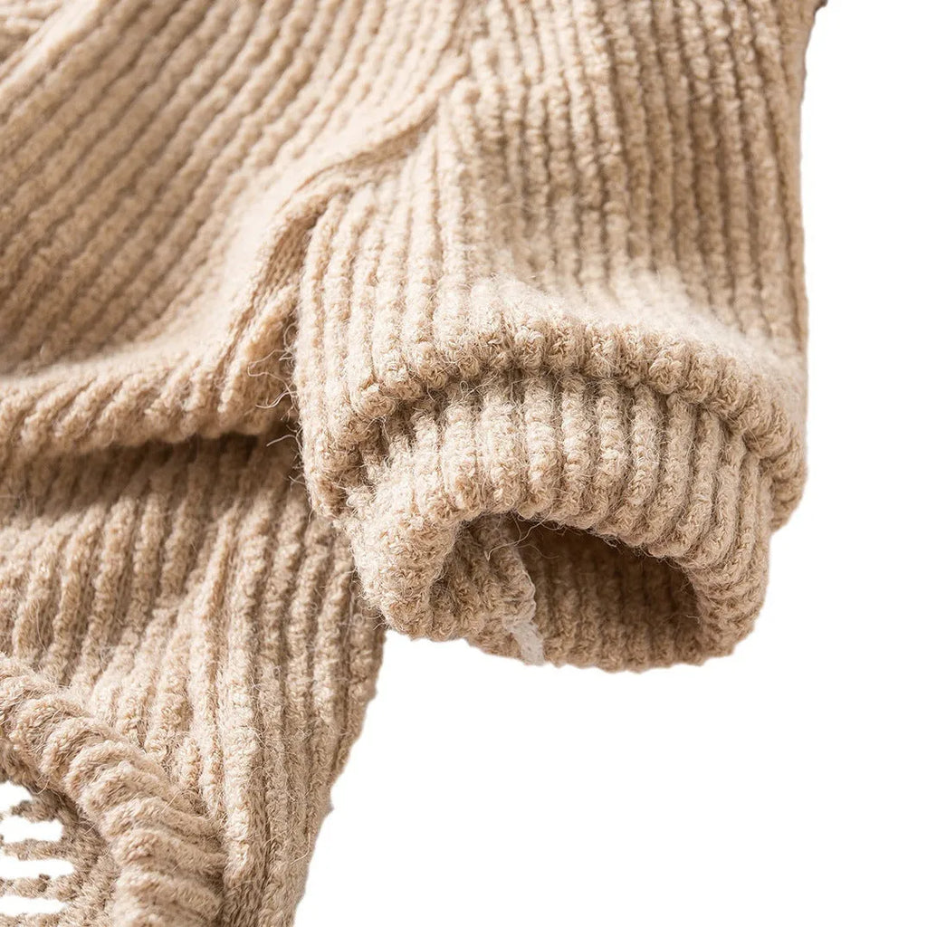 Brown cloth dog sweater pullover for small breeds in five sizes
