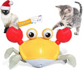 Blue interactive crawling crab dog toy with obstacle avoidance sensors