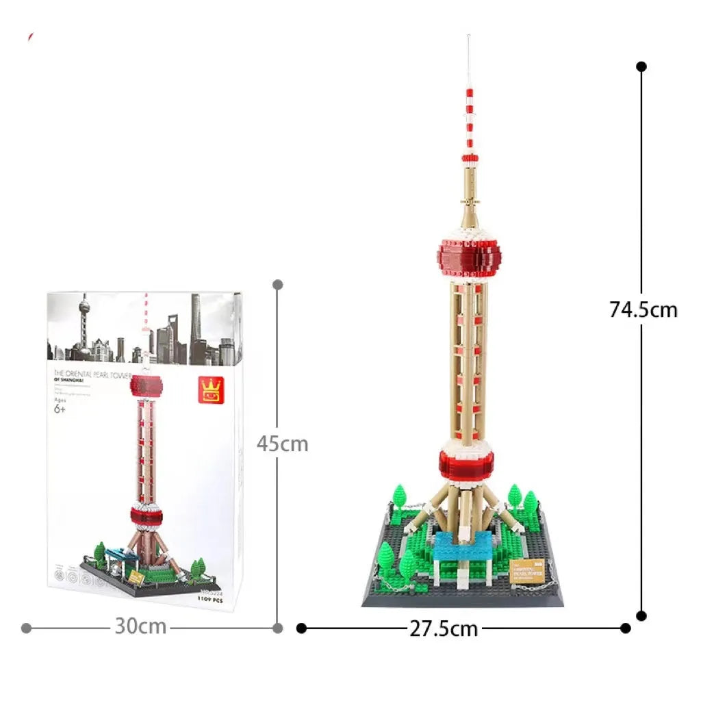 Wange small particle building blocks set with over 800 pieces for world landmark model construction