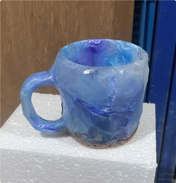 400ml mineral crystal resin coffee mug with handle in various colour options
