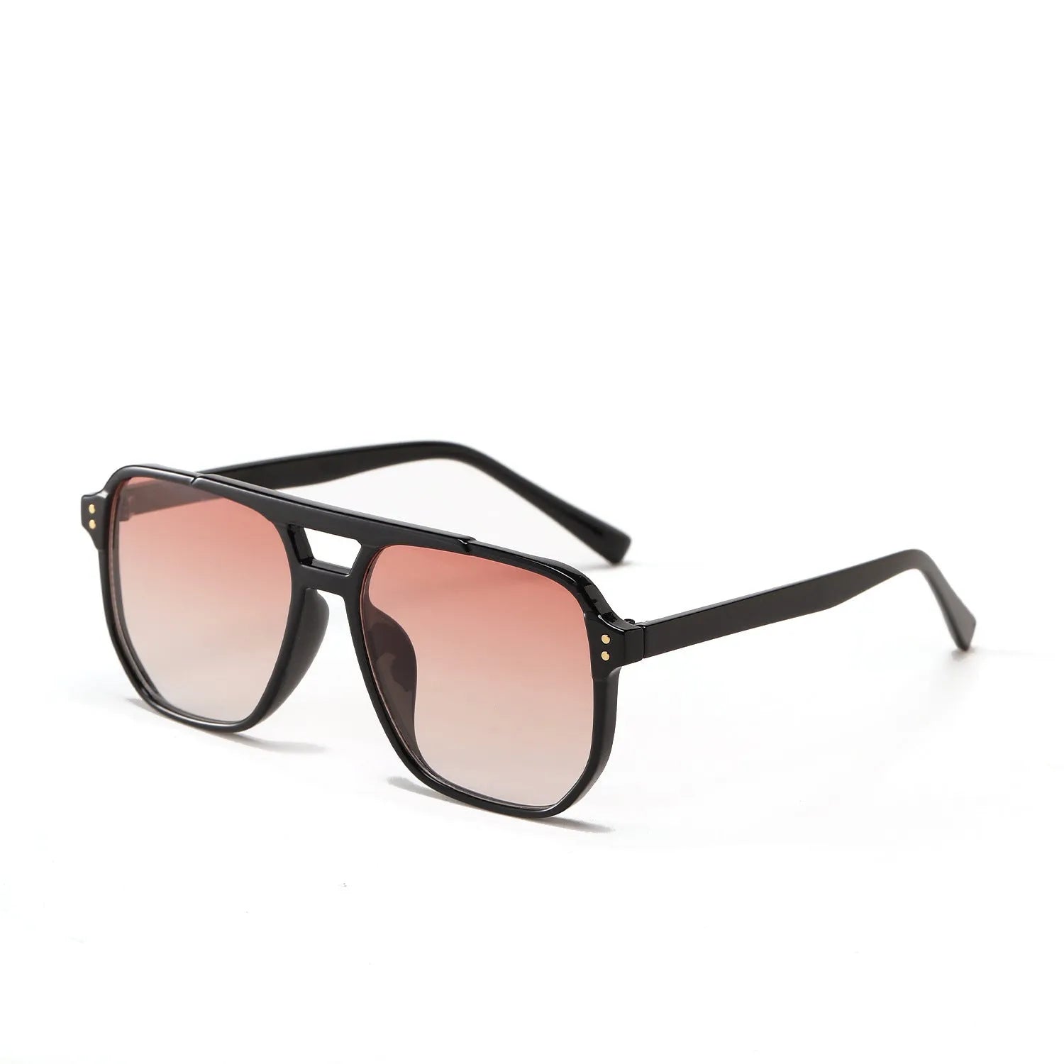 Women's square double beam fashion sunglasses with full frame design in multiple colour options