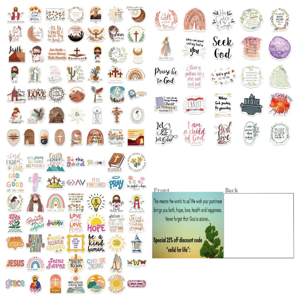 Set of 50 random pattern graffiti stickers for journal and laptop decoration.