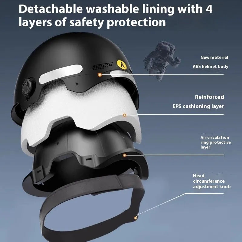 3C certified polypropylene motorcycle helmet with sun protection for electric vehicle commuting