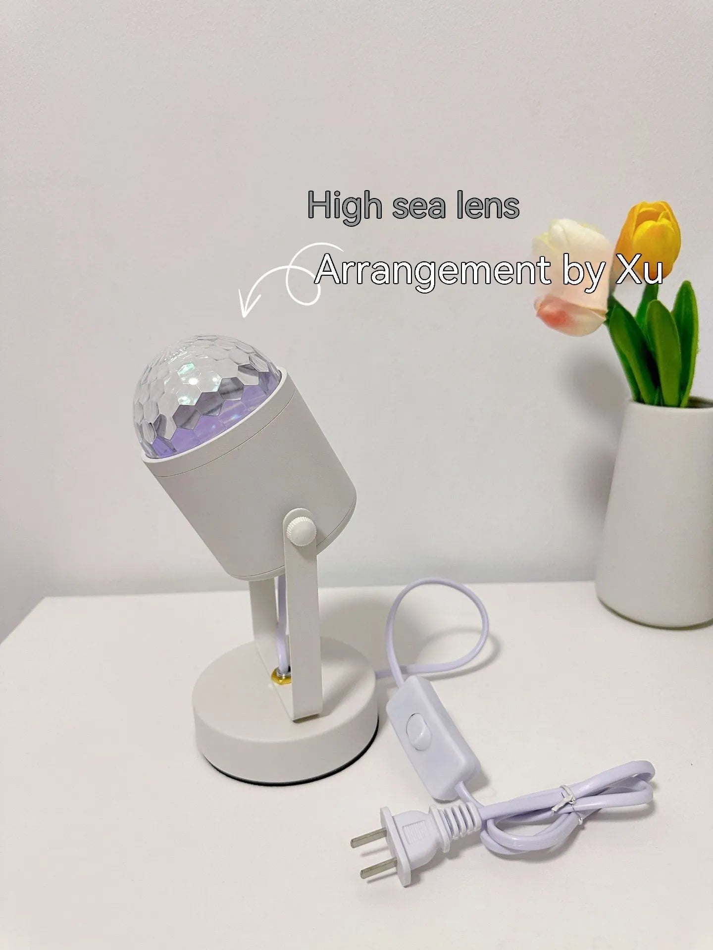 Dynamic water ripple ambience table lamp with light projection effects