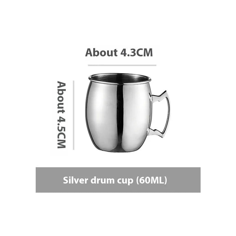 Stainless steel Moscow Mule cup with copper plating in hammer point style showing metallic finish.