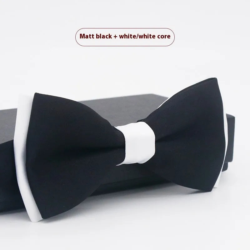 Solid colour formal bow tie with flat head design in polyester fabric