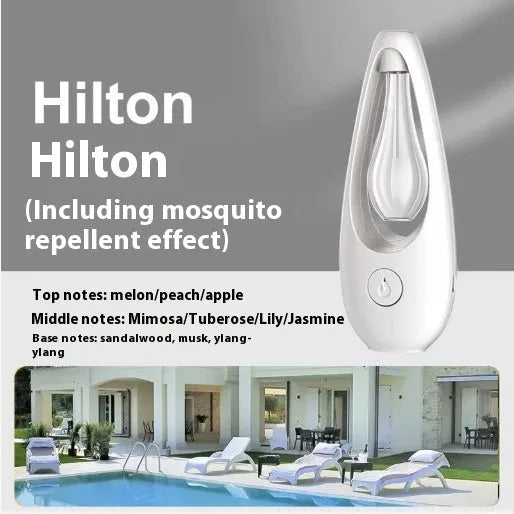 Ultrasonic dual-function aroma diffuser and mosquito repellent device with essential oil bottle.