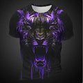 Men's 3D tiger pattern short sleeve T-shirt in lightweight polyester fabric.