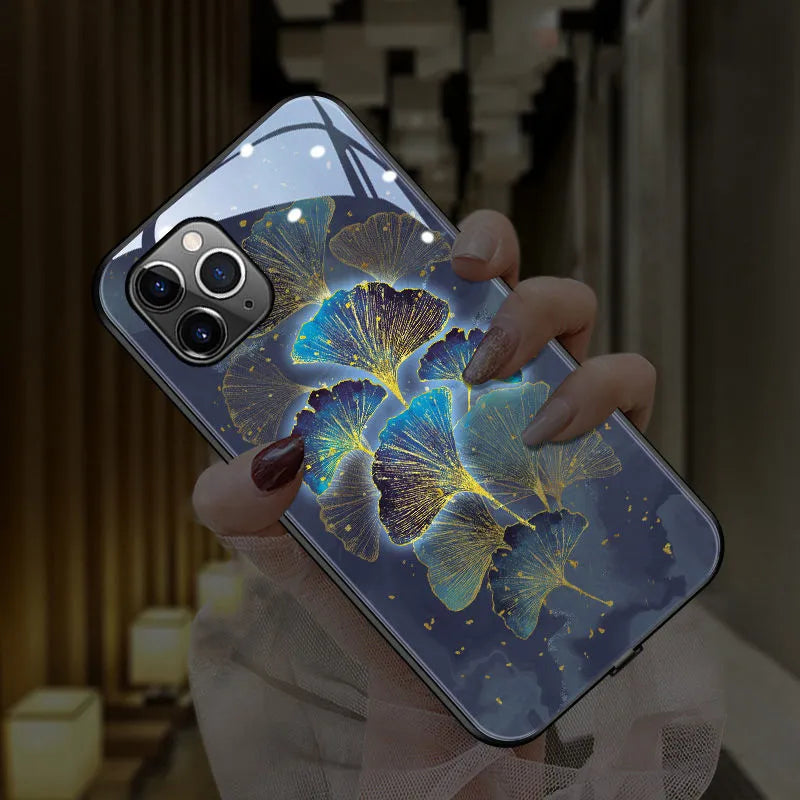 Tide brand phone case glow with tempered glass back and various colour options for iPhone