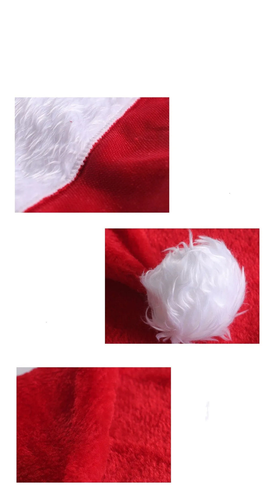 Red and white plush LED Santa hat with glowing coloured lights and a white pom-pom.
