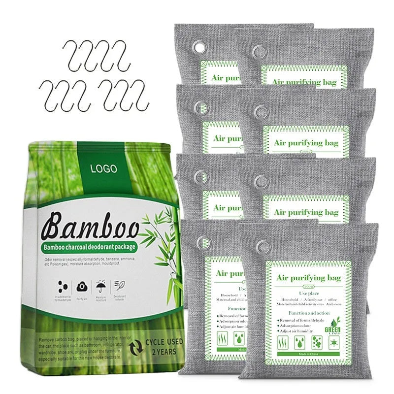 Bamboo charcoal formaldehyde removal bag in sewing style packaging for home air purification