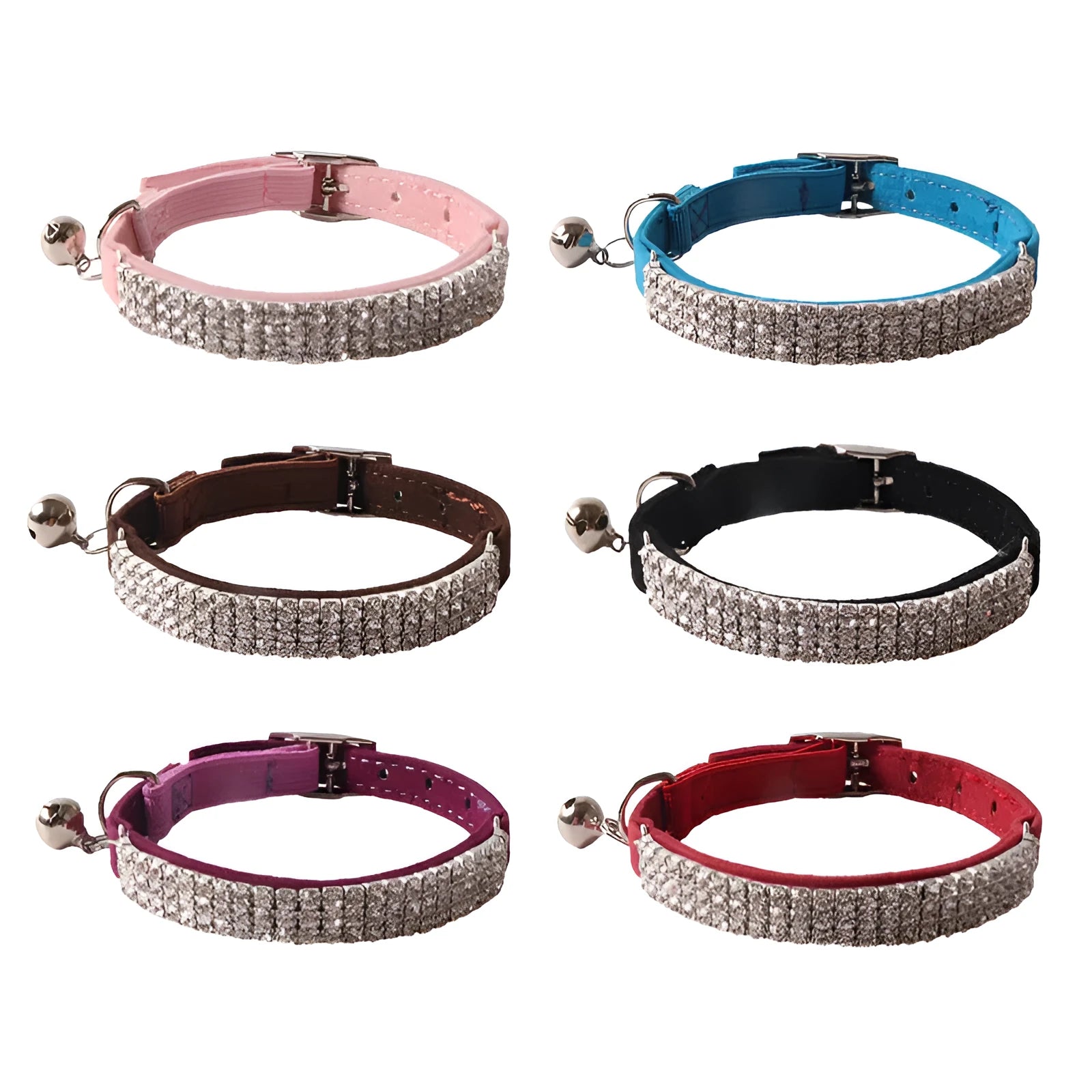 Flannel elastic buckle cat collar in gang drill style with six colour options