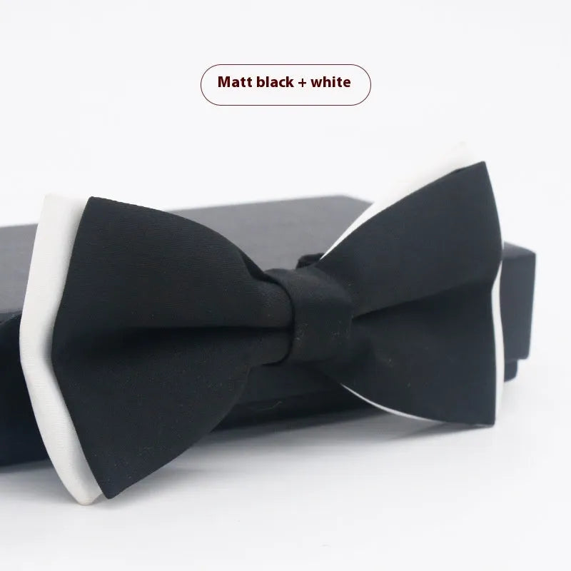 Solid colour formal bow tie with flat head design in polyester fabric
