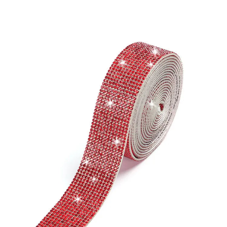 Self-adhesive water drill strips in glass electroplating finish for clothing decoration
