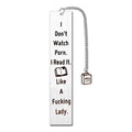 Stainless steel bookmark with tassel in gift box, 13cm long metal page marker for books.
