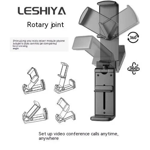 Foldable rotating phone holder in black, green or grey with universal smartphone compatibility