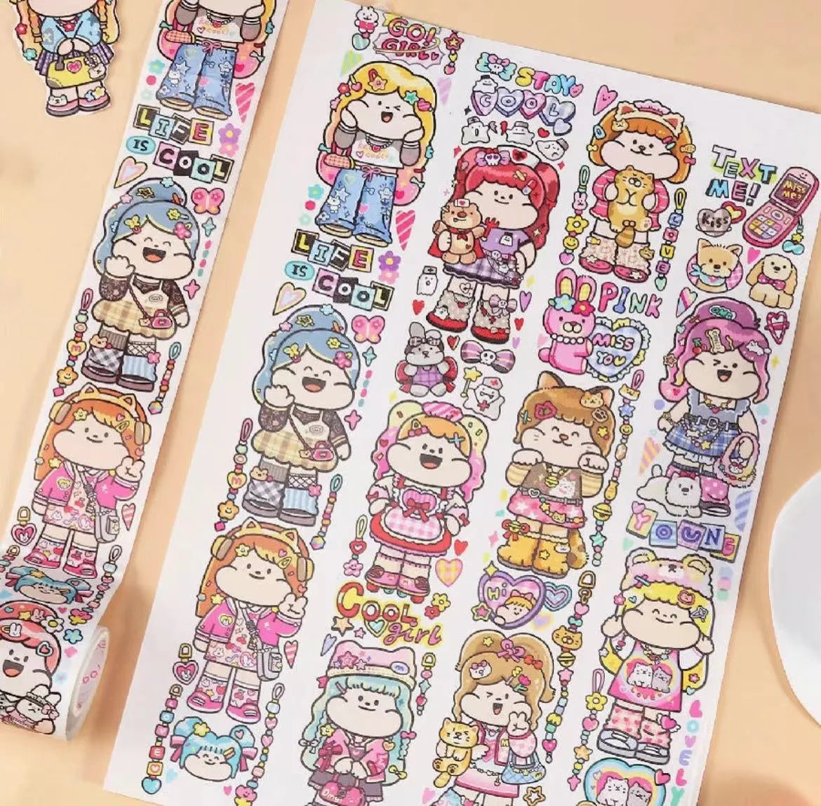 Haemorrhoid tape packaging stickers with cute cartoon characters printed on Japanese paper
