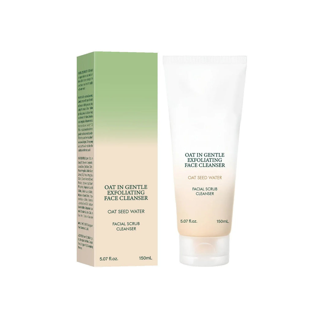 150ml oat facial cleanser foam in a bottle, suitable for unisex use and daily gentle pore cleansing.