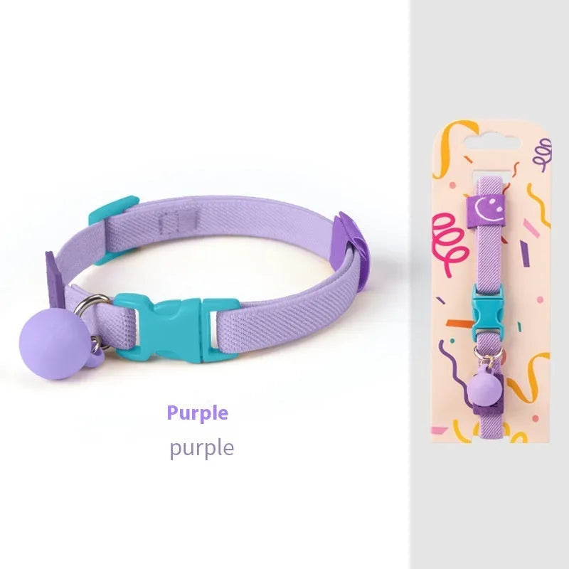 Small dog polyester elastic pet collar in multiple colours with 22-32 cm adjustable length