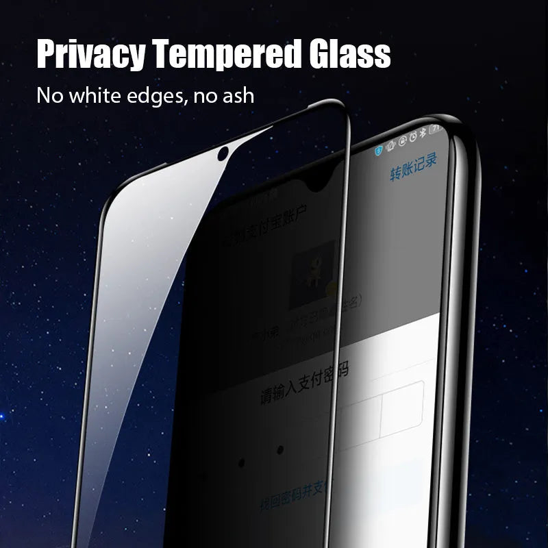 Privacy screen protector film for Poco and Redmi phones with anti-spy feature and application kit.