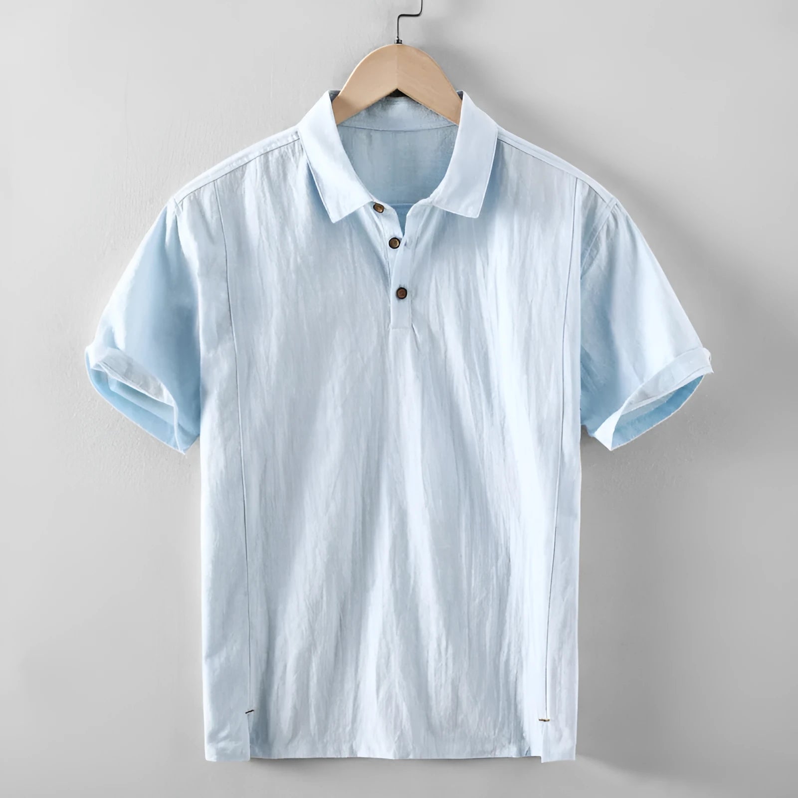 Men's cotton linen casual shirt in loose fit showing milky white colour option