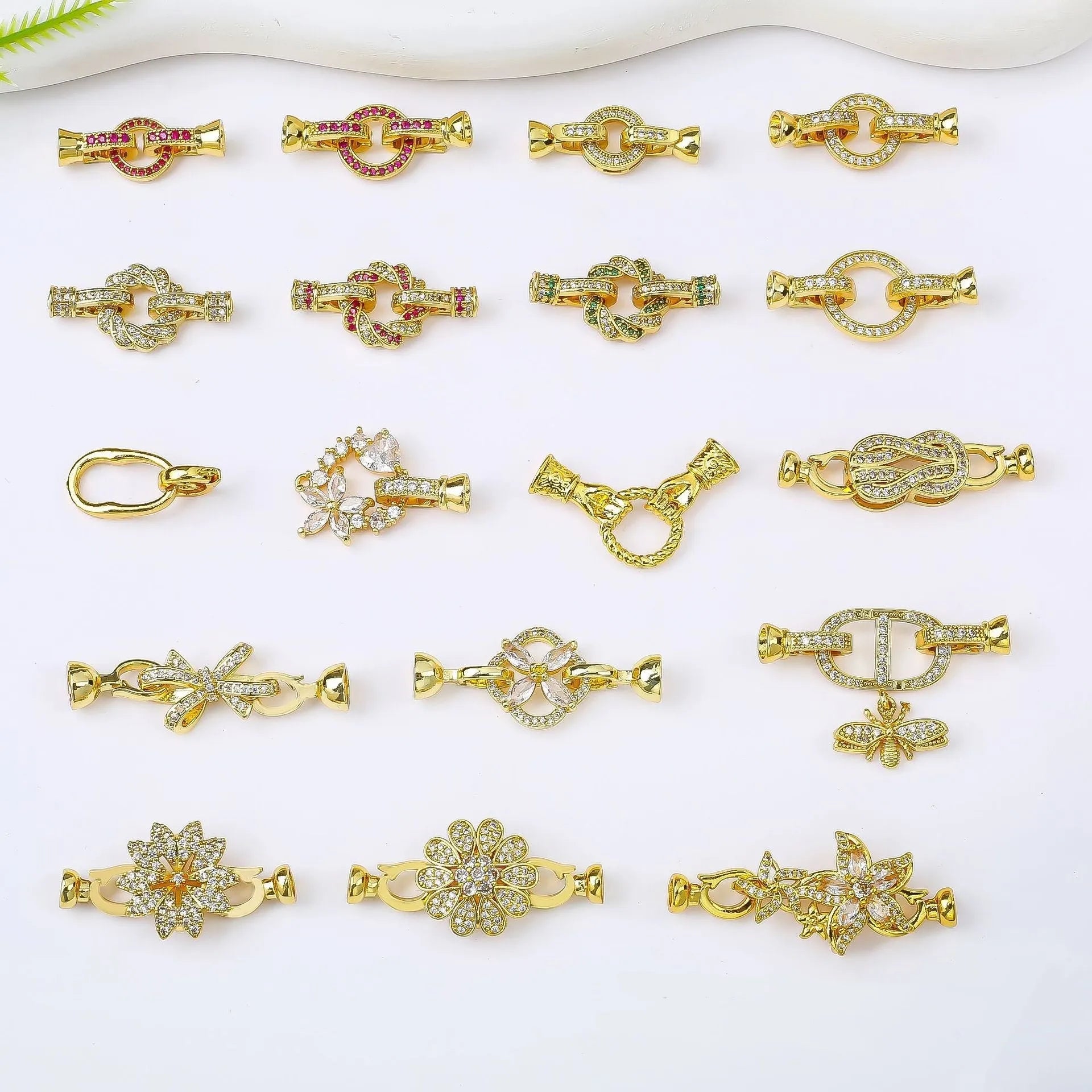 Small gold plated necklace buckle for DIY jewellery making