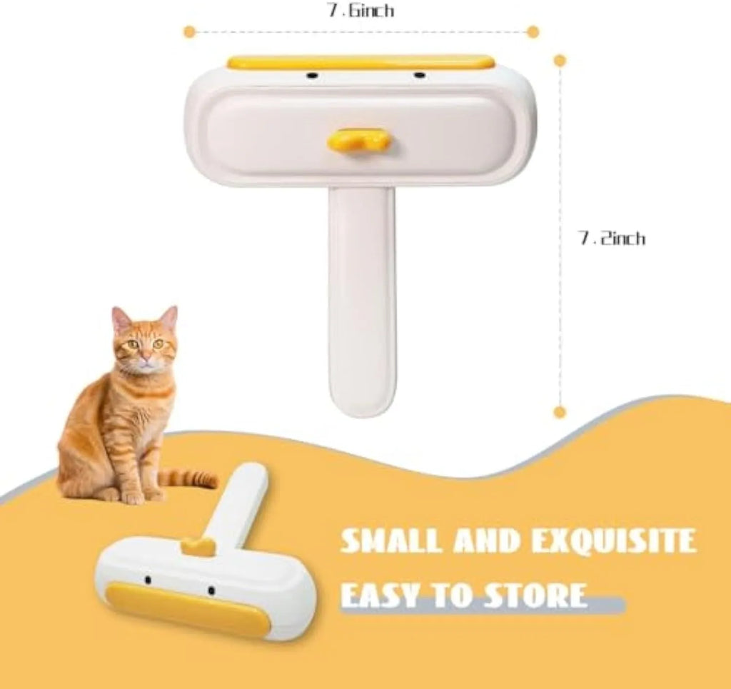 Yellow duck portable pet hair remover with polyester bristles for furniture and car seats