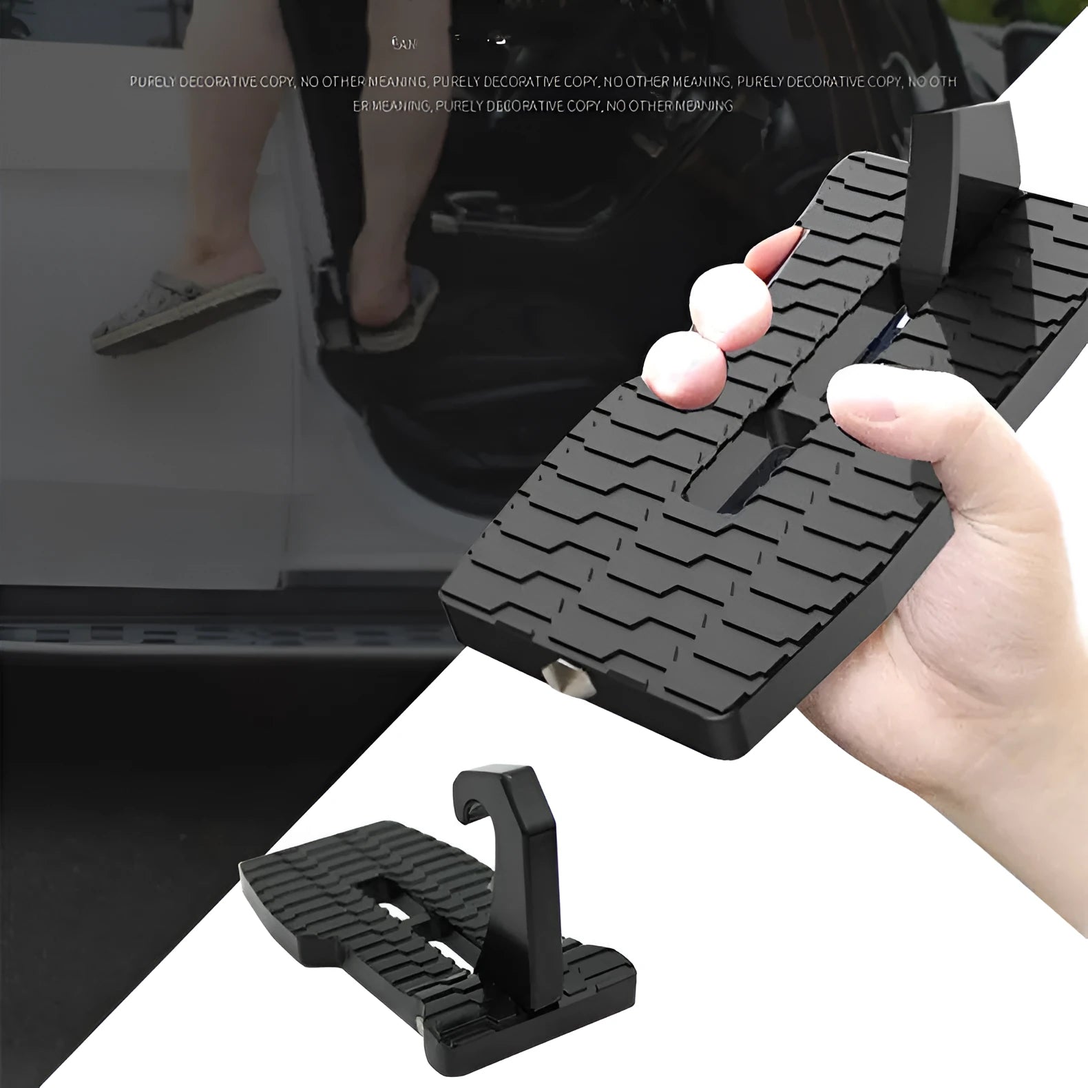 Foldable aluminium car side door auxiliary ladder pedal for roof rack access