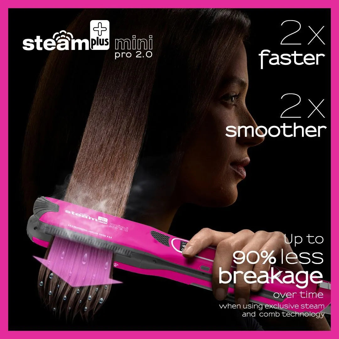 Mini steam splint spray hair straightener in champagne, purple, or rose red colour