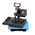 Black heat transfer machine for T-shirts and fabric plates with 1250W motor