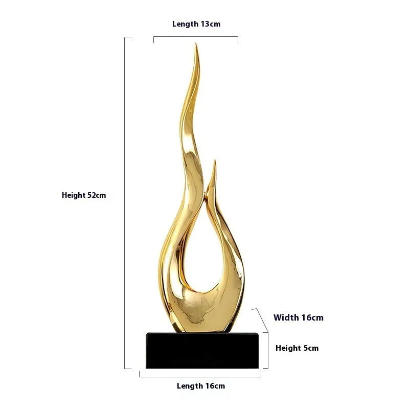 Festival high-rise decoration ornament in resin and plastic showing bright gold finish and modern simplicity style