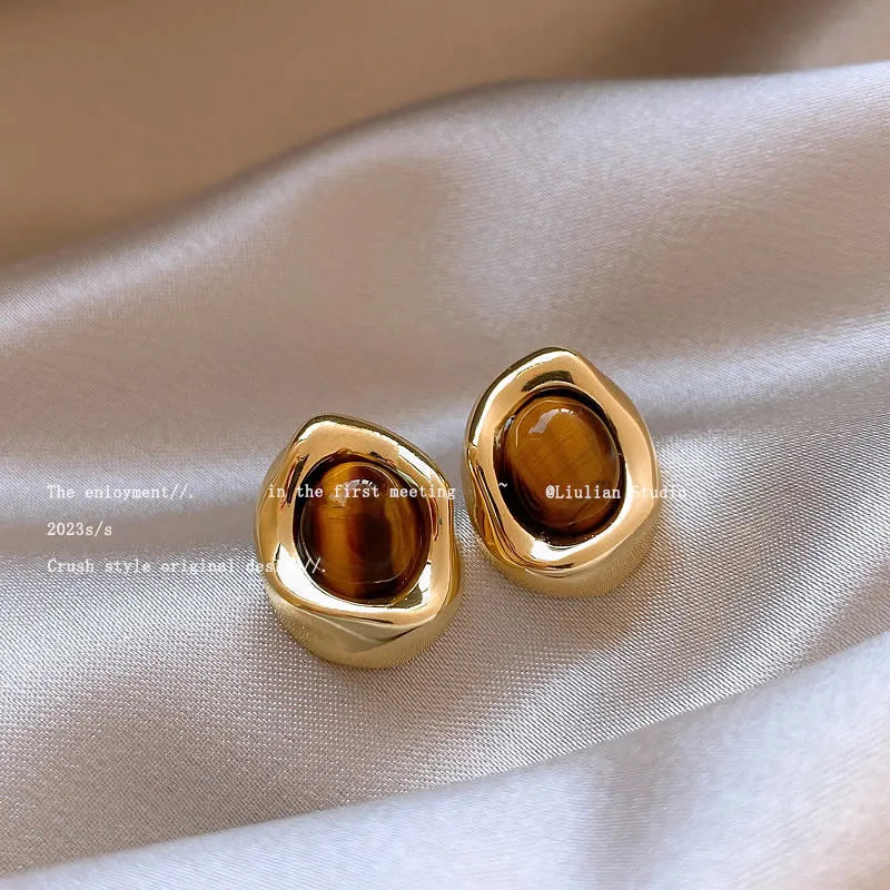 Handmade geometric tassel ear rings set showing three alloy electroplated designs for women