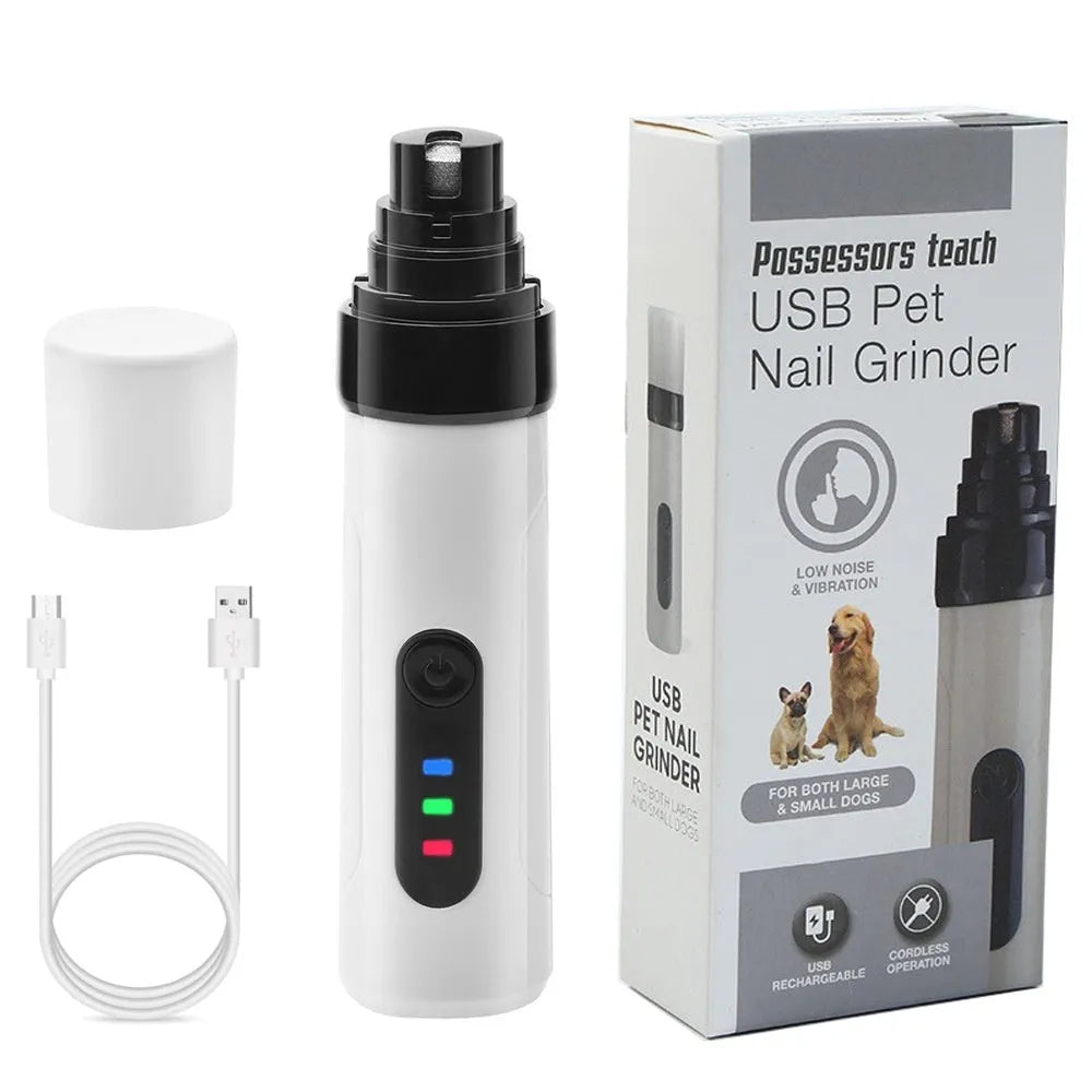 Electric dog nail trimmer with LED digital display and dust collection port