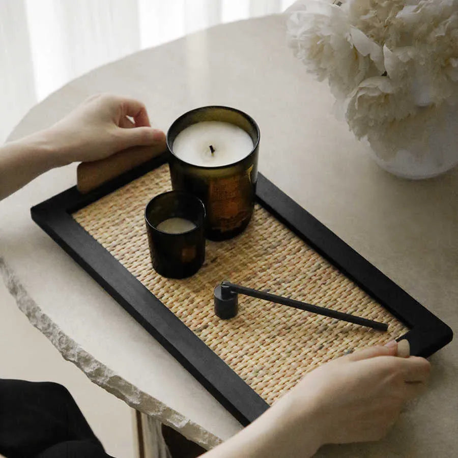 Pine dining tray with compartments available in small and large sizes for tea room serving