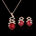 Women's alloy bridal jewellery set with necklace and earrings, water wave chain, colour 61172321