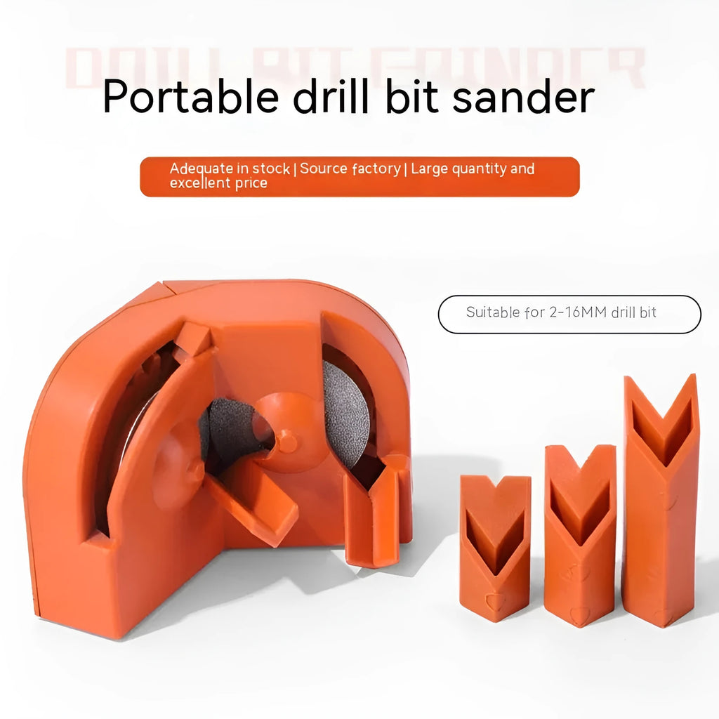 Portable universal grinding tool with orange and black sander sets and replacement grinding wheels