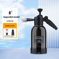 Black 2L hand-held foam sprayer watering can with ergonomic handle and two nozzles