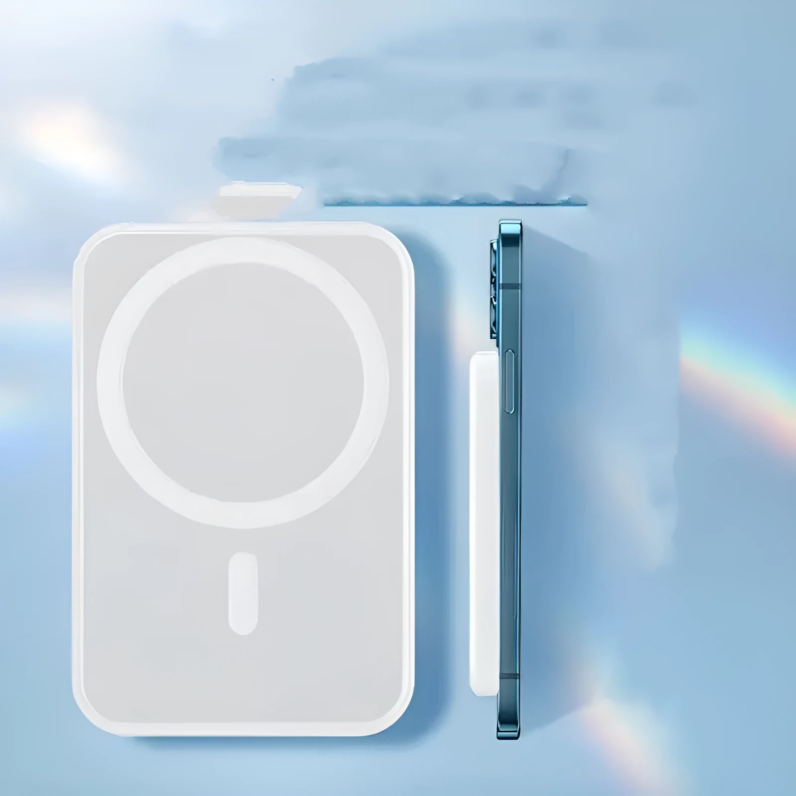 Magnetic wireless charger power bank with 5000mAh capacity in charging foot design