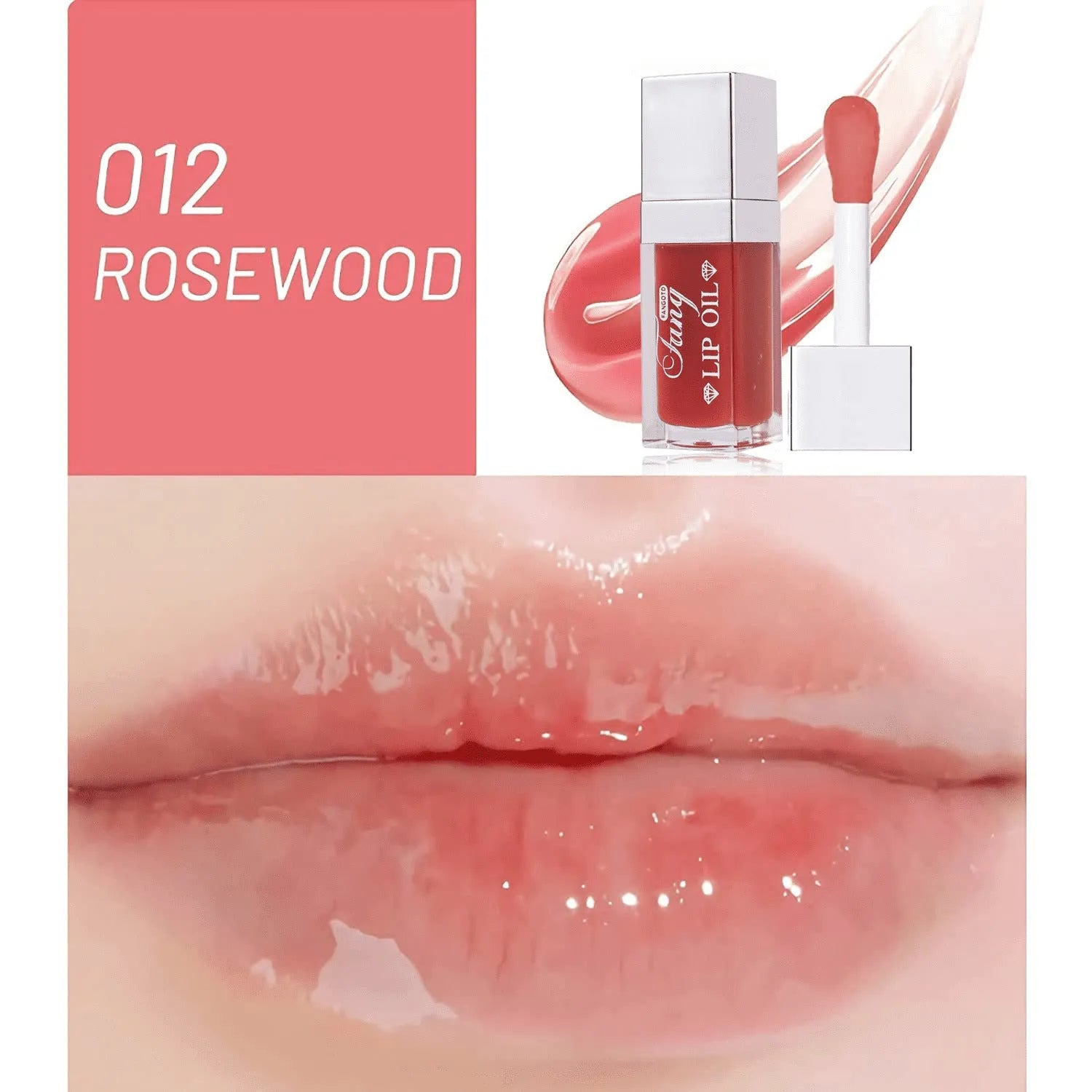 Five colour mint lip gloss tubes with moisturising formula and applicator