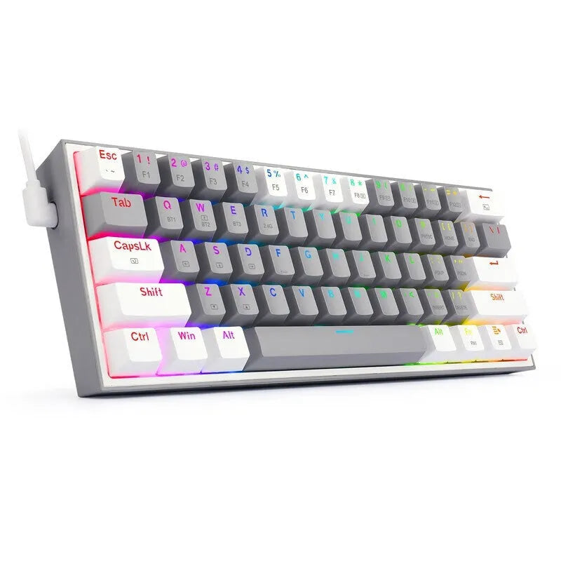 White pink RGB mechanical keyboard with multimedia keys and dual keycap design