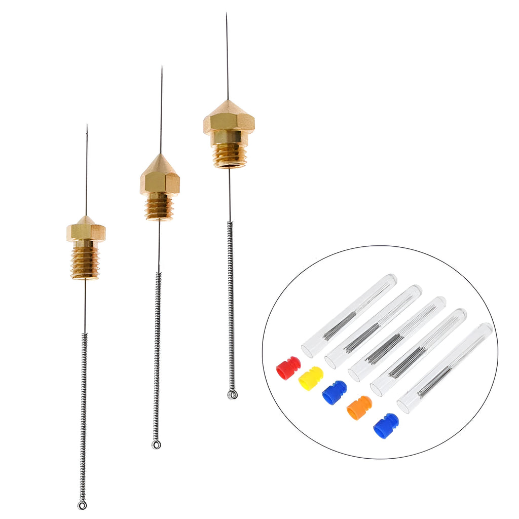 Mk8 E3D 3D printer nozzle cleaning needle set with 10 pieces in selected diameter size