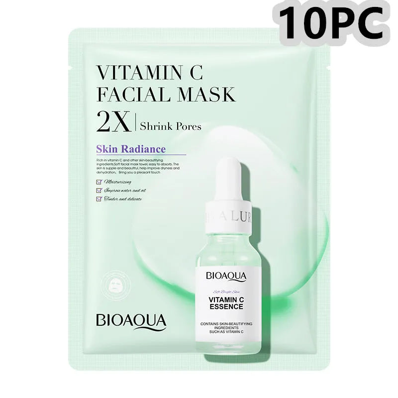 Single-use gel facial sheet mask in packaging, 30g collagen or hyaluronic acid formula.