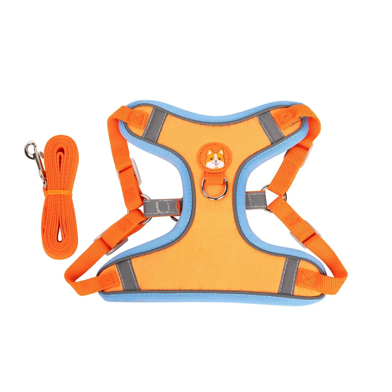 Adjustable dog haulage rope harness in six colours with anti-breaking safety feature