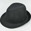 Classic men's fedora hat in thickened suit material, shown in a dark colour on a neutral background.