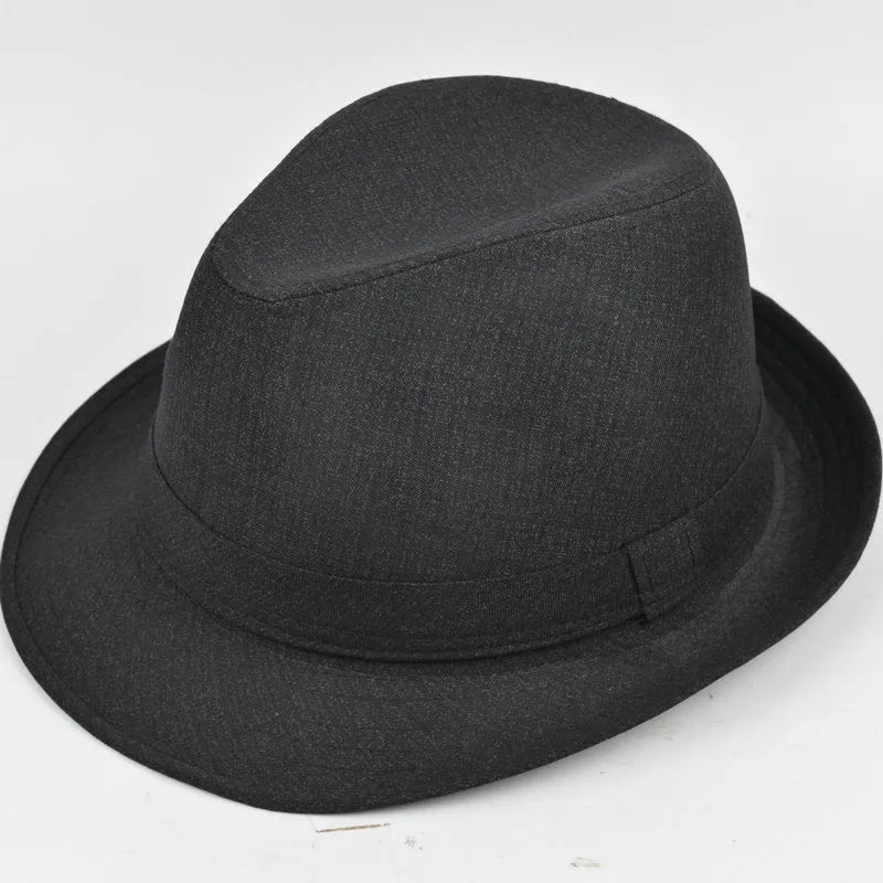 Classic men's fedora hat in thickened suit material, shown in a dark colour on a neutral background.