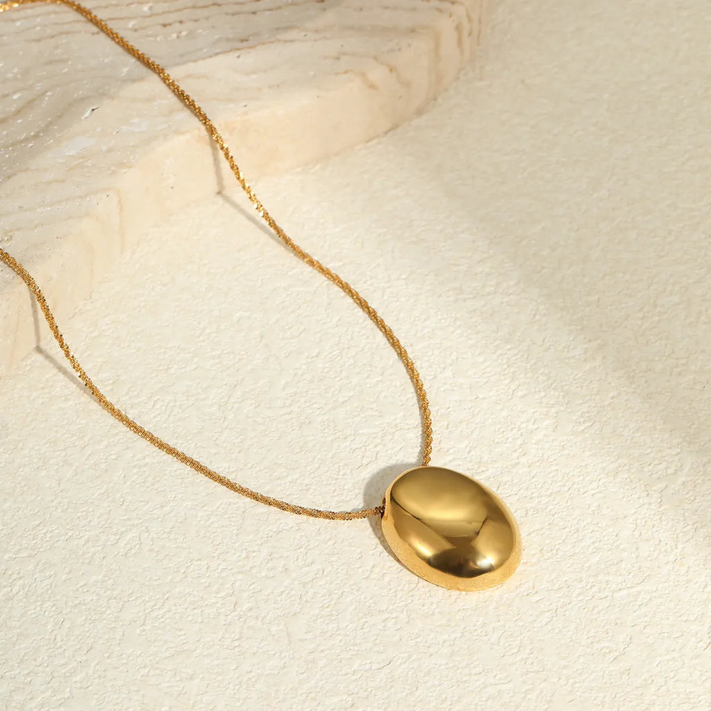 Gold geometric pendant necklace on adjustable 41-50cm stainless steel chain
